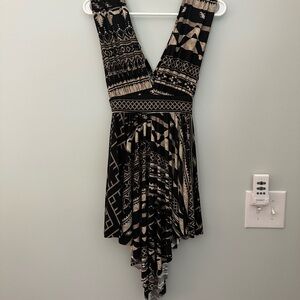 Black and Cream Patterned Dress